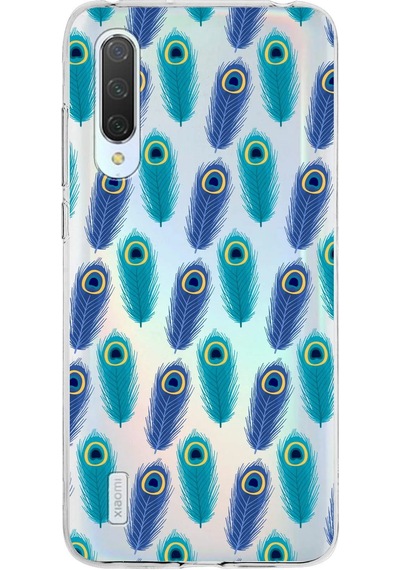 Xiaomi Mi 9 Lite İle Uyumlu 1mm Slim Fit Nazar Boncuğu 4 Baskılı Şeffaf Kılıf Şeffaf