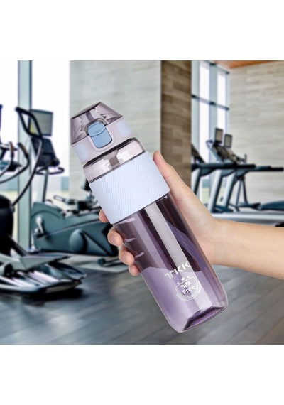 Tkk Mor Silikon Pipetli Tritan Matara/Suluk  800 ML - Kamp Matarası - Çocuk Ve Yetişkin