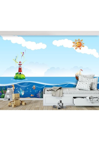 Çocuk Odaları İçin Deniz Canlıları Duvar Kağıdı