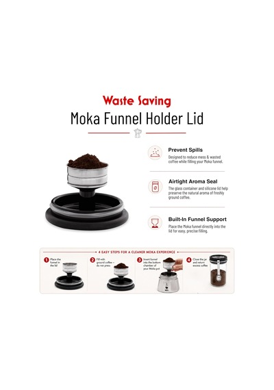 Kahve Saklama Kavanozu - 250gr - Silikon Contalı Hava Geçirmez Kapak - Paslanmaz Ölçü Kaşığı - Cam Kavanoz