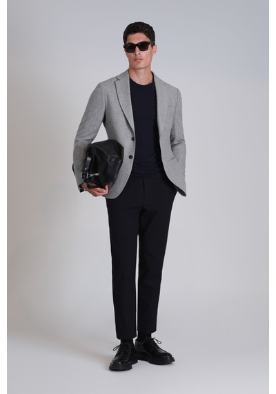 Lufian Daniel Spor Erkek Blazer Ceket Slim Fit Açık Gri Açık Gri 112140208100180 Açık Gri