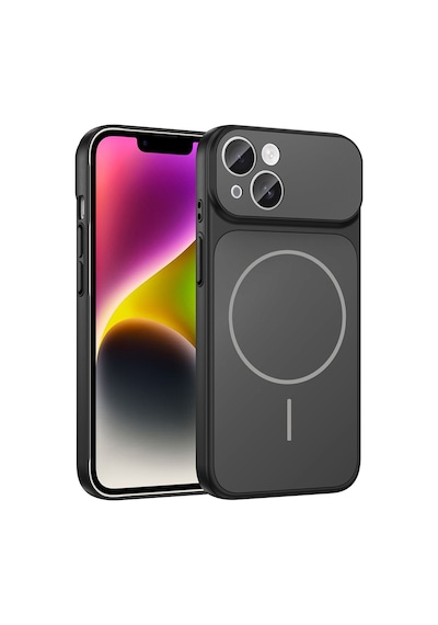 Apple Uyumlu iPhone 13 Kılıf Şarj Özellikli Kamera Lensli 1.8mm İnce Sert Formen Kapak Siyah
