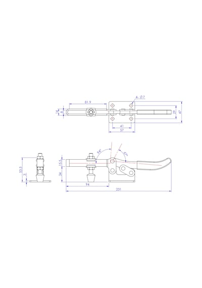 Goodhand Gh-203-fl Yatay Geçiş Kelepçesi 227 Kg Kapasiteli Düz