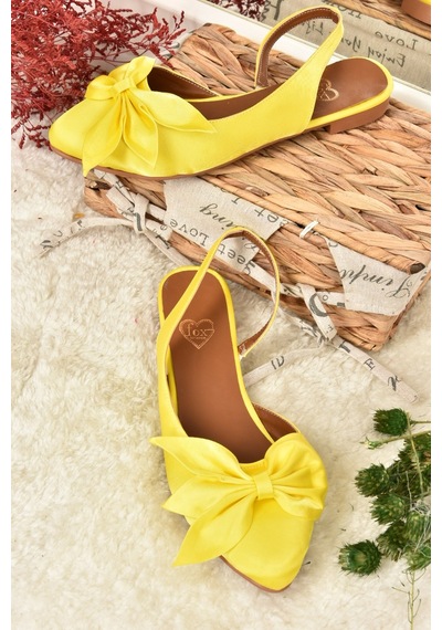 Fox Shoes Sarı Kumaş Kadın Babet H726809004 Sarı