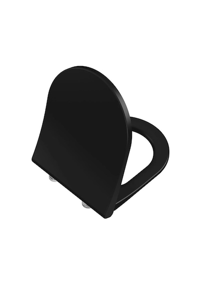 VitrA S60 Mat Siyah Kanalsız Asma + Mat Siyah Gömme Rezervuar + Slim Yavaş Kapanır Kapak