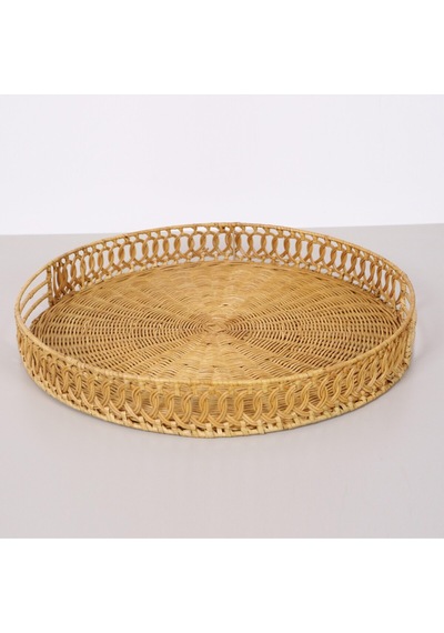 Lantana 45x6 Cm. Rattan Tepsi Bej