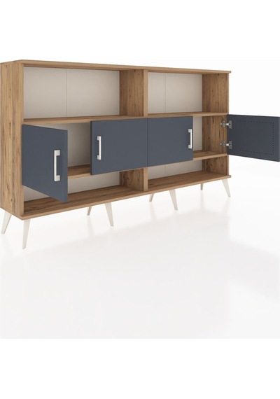 Arges Konsol 4 Raflı 4 Kapaklı 176x30x99 Çam-antrasit Çam-antrasit Arges Konsol 4 Raflı 4 Kapaklı 176x30x99 Çam-antrasit Çam-antrasit