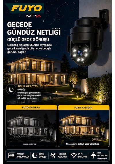 Mpia Fuyo Wifi 4mp Fullhd Ptz Akıllı Güvenlik Kamerası Hieasy Gece Görüş Sesli Kişi Takibi + 12v Adaptör Mpia Fuyo Wifi 4mp Fullhd Ptz Akıllı Güvenlik Kamerası Hieasy Gece Görüş Sesli Kişi Takibi + 12v Adaptör