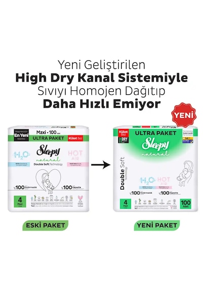 Sleepy Natural Double Soft Ultra Fırsat Paketi Külot Bez 4 Numara Maxi 200 Adet
