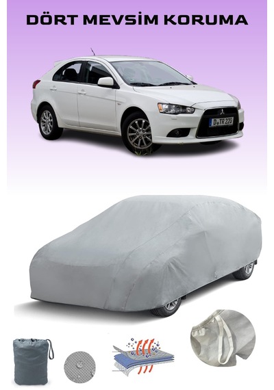 Gri Mitsubishi Lancer Sportback 9 Araba Brandası, Oto Örtüsü, Araba Çadırı Gri