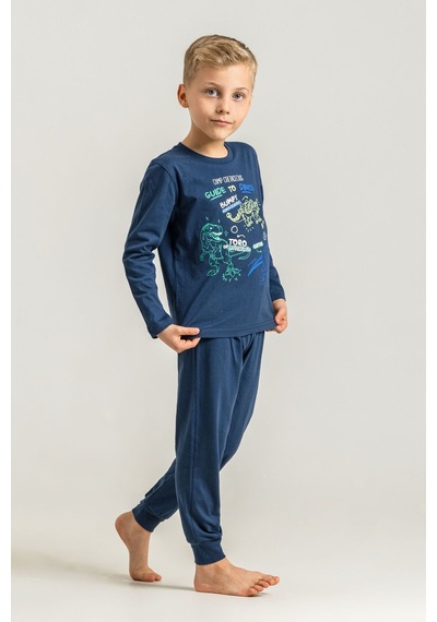 Rolypoly Erkek Çocuk Mavi Guide To Dinos Uzun Kol Pijama Takım Rp3861-c-v1 Rp3861-c-v1