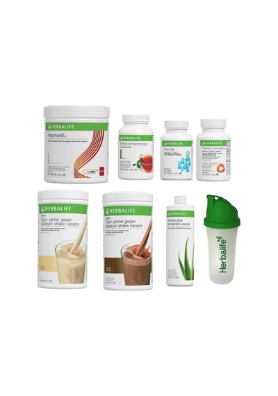 Özel Set- 2 Formül Bir Shake-aloevera İçecek- Çay-extracal Tablet- Thermo Tablet- Heartwell