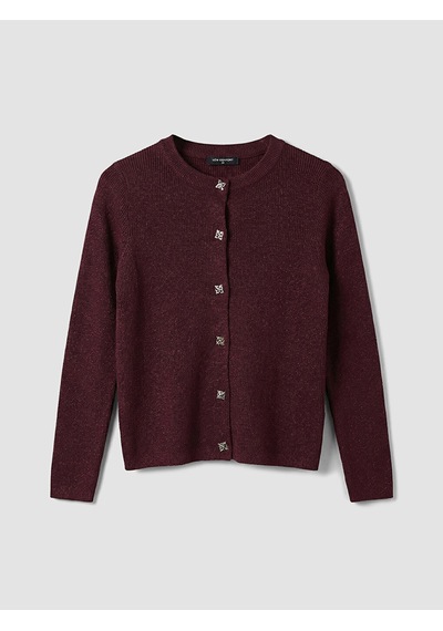 Lcw Comfort Bordo Bisiklet Yaka Kadın Triko Hırka