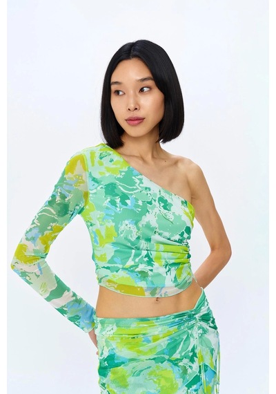 Olla Collection Büzgü Detaylı Tül Bluz Mint Mint Yeşili