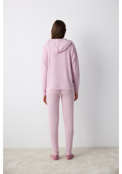 Penti Maybe Later Kapüşonlu Lila Sweatshirt Pijama Üstü