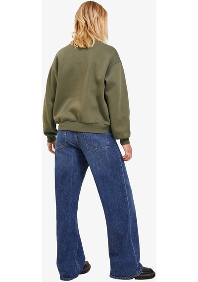Jjxx Jxella Loose Crew Ls Swt Kadın Yeşil Sweatshirt 12241324-green Yeşil