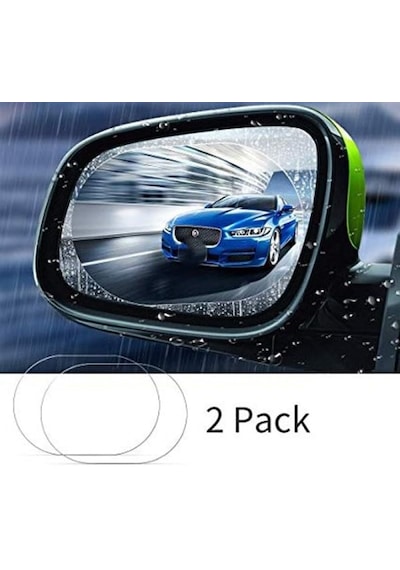 Mt Store 01 2'li Paket Araba Ayna Yağmur Kaydırıcı Film, Dikiz Aynası Buğu Önleyici Ve Su Geçir Standart