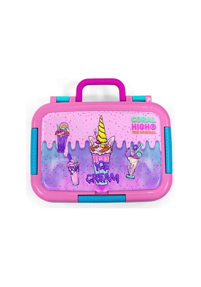 Coral High Kids Pembe Mor Milkshake Dondurma Desenli Paslanmaz Çelik Beslenme Kabı 39257 Pembe