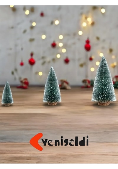 Yenigeldi 3'lü Çam Ağacı Seti 15 Cm, 15 Cm, 20 Cm Masa Üstü Yılbaşı Süsü, Dekorasyon Ağacı, Yeşil Diğer