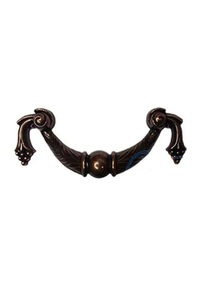Dekoratif Zamak Üzümlü Kulp - 64mm, Eskitme, 1 Adet Çok Renkli