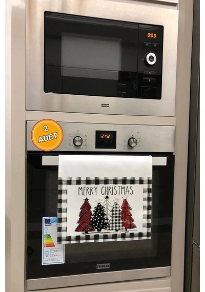 Valerine Life Merry Christmas Mutfak Kurulama Fırın Beyaz El Havlusu %100 Pamuklu 35x50cm 2 Adet Beyaz
