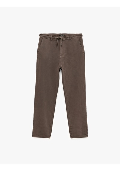 Koton Beli Bağcıklı Düğmeli Cepli Regular Fit Pamuklu Chino Müslin Pantolon Kahverengi 7wam40045hw Kahve Koton Beli Bağcıklı Düğmeli Cepli Regular Fit Pamuklu Chino Müslin Pantolon Kahverengi 7wam40045hw Kahve