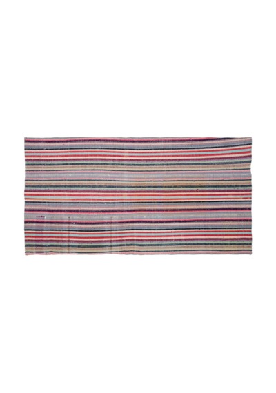 El Dokuması Vintage Yün-pamuk Çizgili Çaput Halı 32439 168 X 325 Cm Çok Renkli