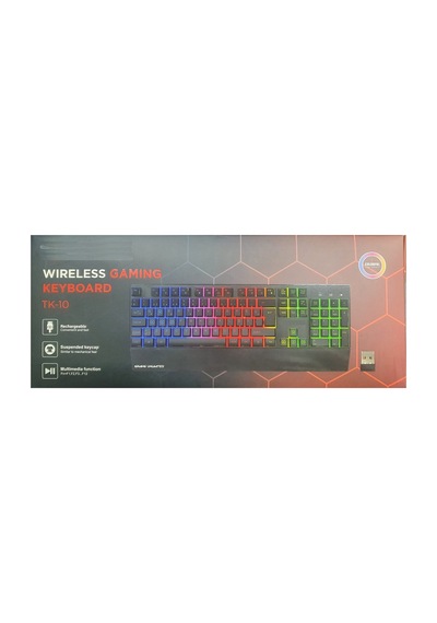 Tk-10 Şarjlı Led Işıklı Kablosuz Oyuncu Klavyesi 2.4 Ghz Usb Wireless Nefes Modlu Mekanik Klavye