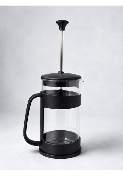 Barista French Press 400 Ml Plastik Kafesli Mika Kristal Hazneli Bitki Ve Kahve Süzgeci Siyah