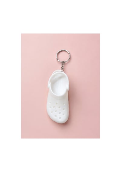 3dmarketi Beyaz Terlik Anahtarlık Charm 2'li Set