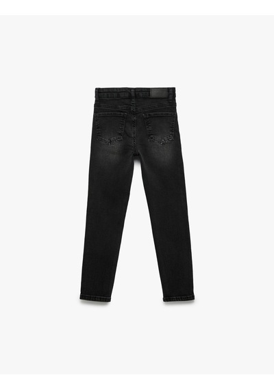 Koton Pamuklu Cepli Slim Fit Denim Pantolon Siyah 6wkb40007td Siyah