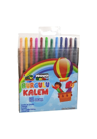 Nova Color 12 Li Çevirmeli Mum Boya Nc-2122
