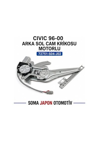 Cıvıc 96-00 Arka Sol Cam Krikosu Motorlu 72751-s04-j02