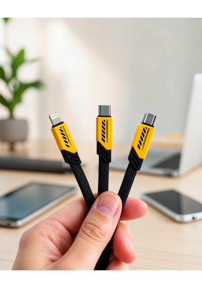 3'lü Şarj Kablosu Hızlı Şarj Destekli Dayanıklı Örgü Usb Kablo 0