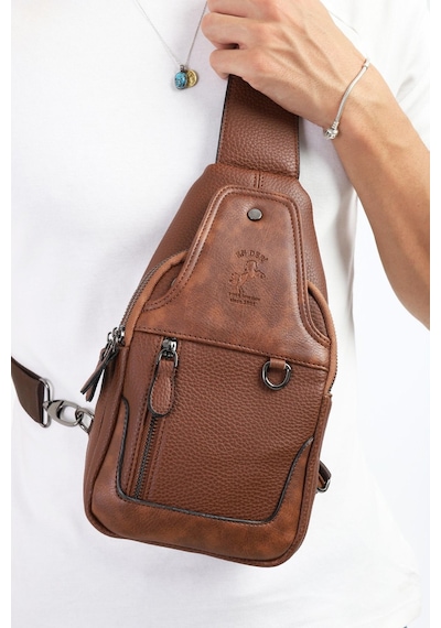 Taba Çok Bölmeli Çapraz Askılı Göğüs Omuz Çantası Bodybag Taba