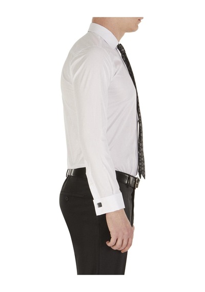 Efor Slim Fit Pamuk Saten Duble Manşetli Klasik Beyaz Gömlek Gk 235 Beyaz