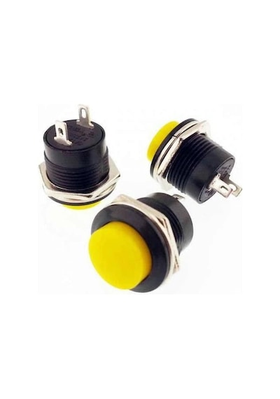 Ic-180A Buton 16Mm Plastik Kasa 16Mm Sarı