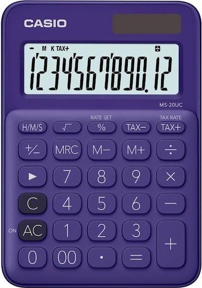 Casio MS-20UC-PL Masaüstü 12 Hane Hesap Makinesi