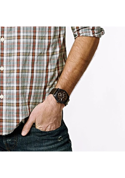 Fossil Fs4656 Quartz Deri Kahverengi 42 Mm Erkek Kol Saati