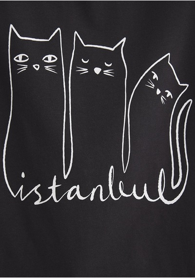 Mavi - Kedi Baskılı Gri Tişört 1610674-70087 Gri