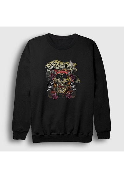 Presmono Unisex Axl Rose Guns N' Roses Sweatshirt Siyah