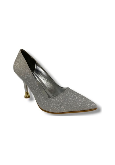 Cshoes 751-25 Simli İnce Topuk Kadın Stiletto GÜMÜŞ