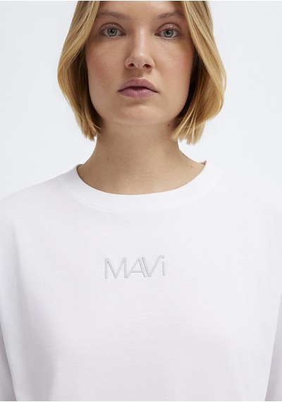 Mavi - Mavi Logo Baskılı Beyaz Tişört 1613884-620