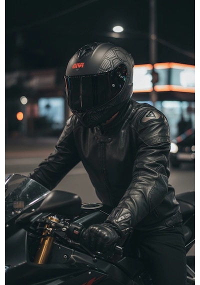 Gıvı 50.x Snake Mat / 1 Renkli 1 Şeffaf Vizörlü Motosiklet Kask Siyah Vizör + Şeffaf