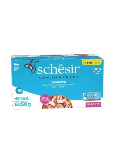Schesir Tam Ve Dengeli Ton Balıklı Jöle İçinde Kedi Konservesi Multipack 6x50g