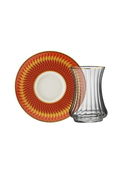 Sandro Moreno 1453 Farfar Optik 12 Parça 6 Kişilik Çay Seti 110 Ml Renkli