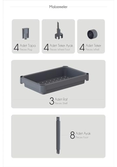 3 Katlı Tekerlekli Raf Ünitesi - Banyo & Mutfak Organizer - Çok Amaçlı Servis Sehpası - Dar Alanlar İçin Pra Çok Renkli 3 Katlı Tekerlekli Raf Ünitesi - Banyo & Mutfak Organizer - Çok Amaçlı Servis Sehpası - Dar Alanlar İçin Pra Çok Renkli