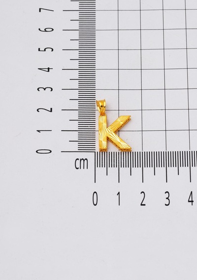 Bilezikci K Baş Harfi 22 Ayar Altın Kolye Ucu