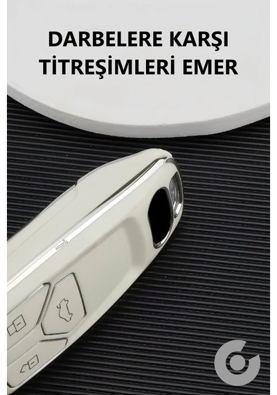 Audi A6 A5 A4 Q7 Q5 S4 S5 S7 B9 A4l 4m 8w Tt Tts Rs 8s Tpu Anahtar Kılıfı Beyaz Gümüş