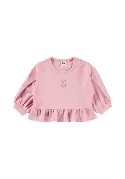 Civil Baby Tavşan Baskılı Fırfırlı 6-18 Ay Takım - Pembe Açık Pembe